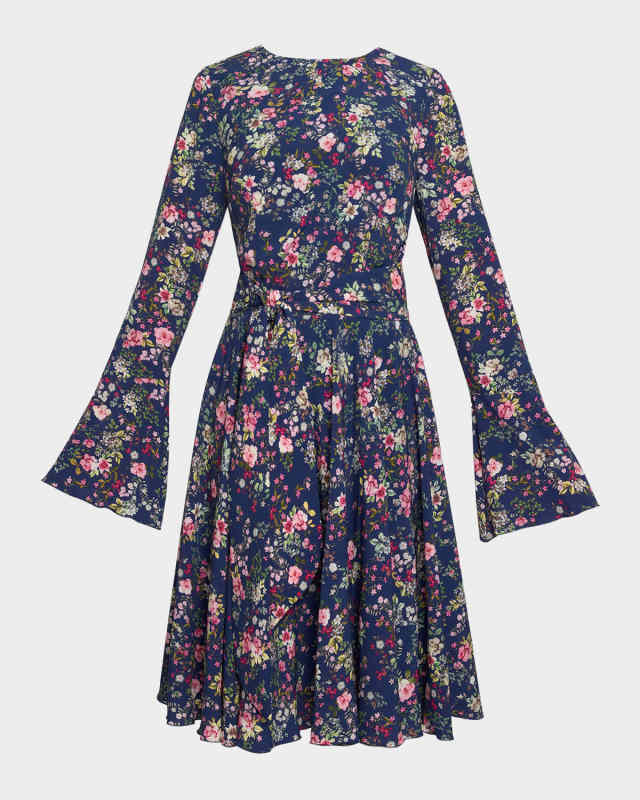 Roni Floral-Print Lightweight Stretch Dress